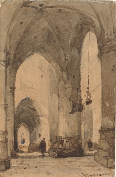 Interieur van de Sint-Bavokerk in Haarlem door Johannes Bosboom