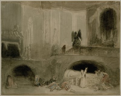 Scène uit de opera Guido et Ginevra door Johannes Bosboom