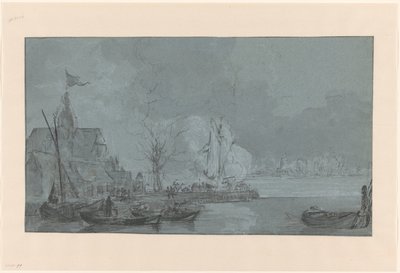 Laatste schot van Dordrecht naar de Fransen in Papendrecht, 1813 door Johannes Christiaan Schotel