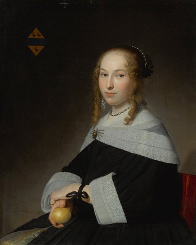 Portrait of Margaretha Dicx (1634-1697) door Johannes Cornelisz Verspronck