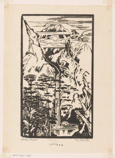 Helling Merapi door Johannes Frederik Engelbert ten Klooster (signed by artist)