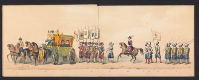 Historische optocht door studenten van de Groningse Hogeschool, 1850 (plaat 4) door Johannes Hermanus van de Weijer