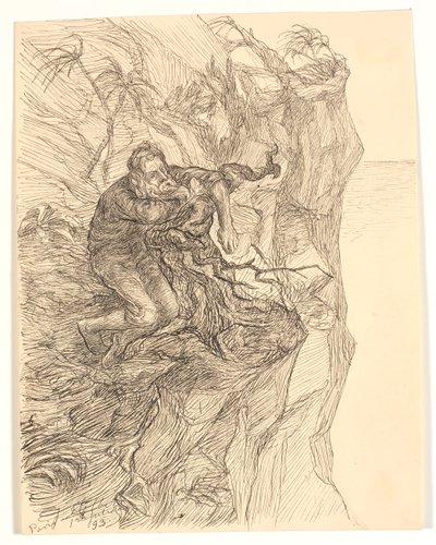 Illustratie bij Alfred Tennyson "Enoch Arden" door Johannes Holbek