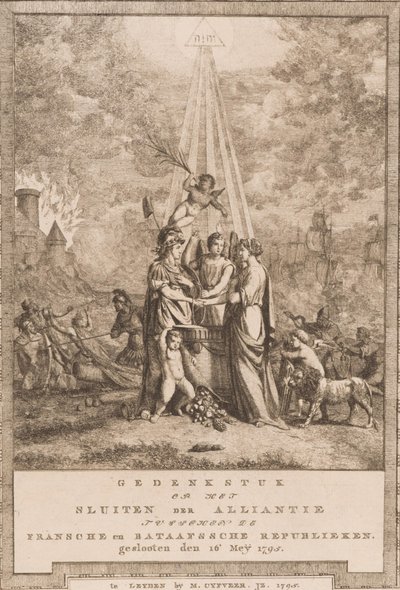 Gedenkstuk op het sluiten van de alliantie tussen de Franse en Bataafse Republieken (16 mei 1795) door Johannes Huibert Prins