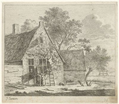 Boerderij met erf door Johannes Janson