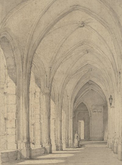 Kloostergang bij de Domkerk te Utrecht door Johannes Jelgerhuis