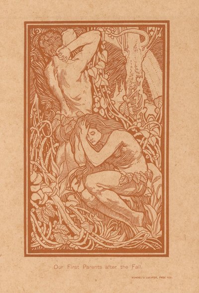 Adam en Eva na de zondeval door Johannes Josephus Aarts