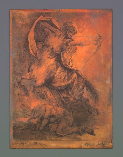 De dood als centaur met pijl en boog door Johannes Josephus Aarts