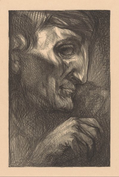Hoofd en hand van een man door Johannes Josephus Aarts