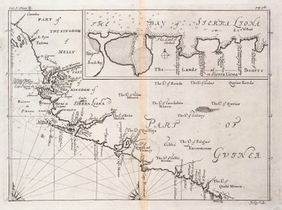Kaart van Sierra Leone, Afrika door Johannes Kip