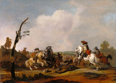 Schlachtenszene door Johannes Lingelbach