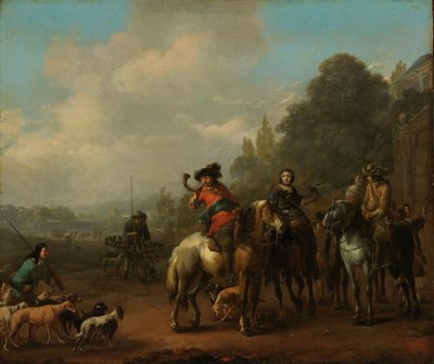 De terugkeer van de jacht door Johannes Lingelbach