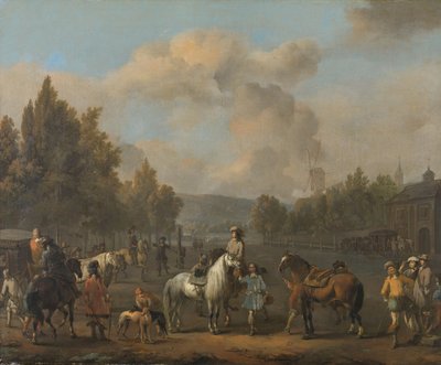De Manege door Johannes Lingelbach