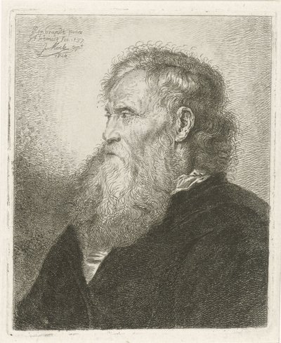 Portret van een oude man met baard door Johannes Mock