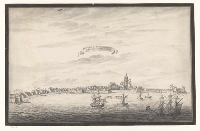 Gezicht op Colombo door Johannes Rach (possibly)