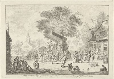 Boerenkermis in het dorp, ca. 1750 door Johannes Schouten