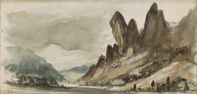 Berglandschap in Thüringen door Johannes Tavenraat
