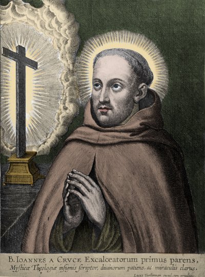 Sint Jan van het Kruis (Juan de Yepes Alvarez, Juan de la Cruz) (1542-1591) - gravure door Vorstermann door Johannes Vorsterman