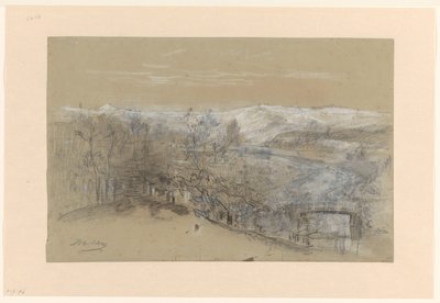 Gezicht op de Zandberg bij Elswout te Bloemendaal door Johannes Warnardus Bilders