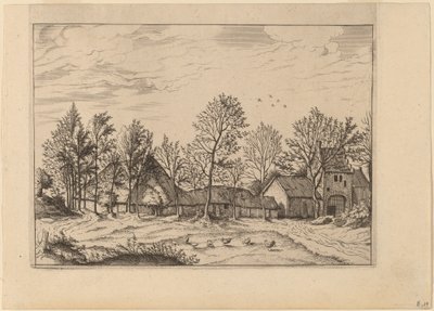 Boerderij met Poort door Johannes and Lucas van Doetechum after Master of the Small Landscapes