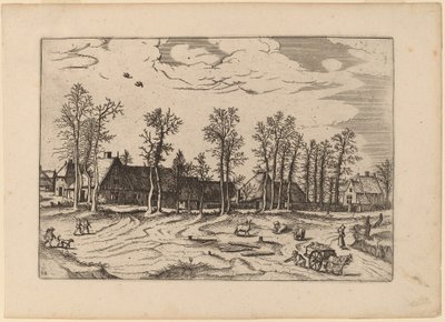 Boerderijen door Johannes and Lucas van Doetechum after Master of the Small Landscapes