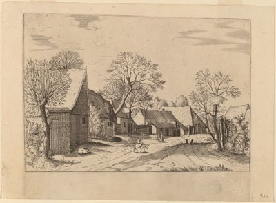 Boerderijen en Schuur door Johannes and Lucas van Doetechum after Master of the Small Landscapes