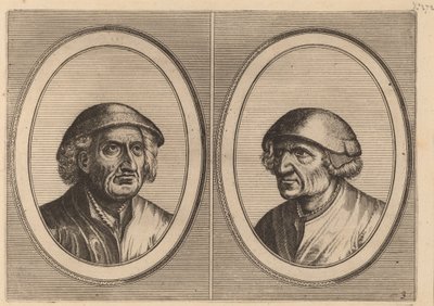 "Hans Onvertsaeght" en "Koen Slock-speck" door Johannes and Lucas van Doetechum after Pieter Bruegel the Elder