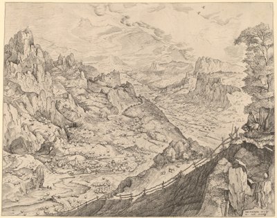 Groot Alpenlandschap door Johannes and Lucas van Doetechum after Pieter Bruegel the Elder
