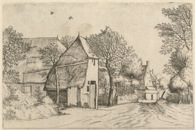 Dorpsweg met Waterput door Johannes and Lucas van Doetechum after the Master of the Small Landscapes