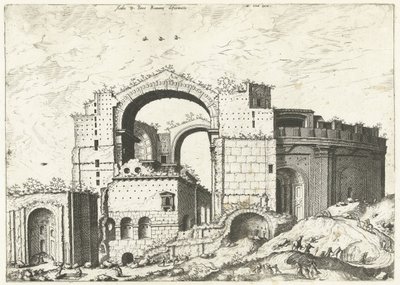 Gezicht op de Sint Pieter in Rome door Johannes of Lucas van Doetechum (attributed to)
