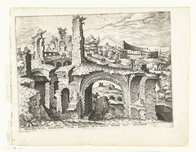 Gezicht op het Colosseum door Johannes of Lucas van Doetechum (attributed to)