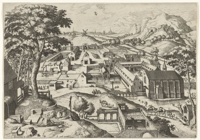 Landschap met de heilige Hieronymus door Johannes of Lucas van Doetechum