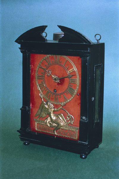 Vroege gewicht aangedreven slingerklok, mogelijk ontworpen door Christian Huygens, c.1675 door Johannes van Ceulen