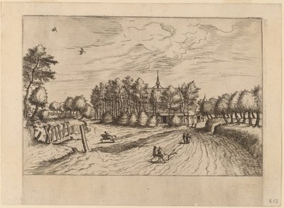 Boerderij door Johannes van Doetechum, the Elder and Lucas