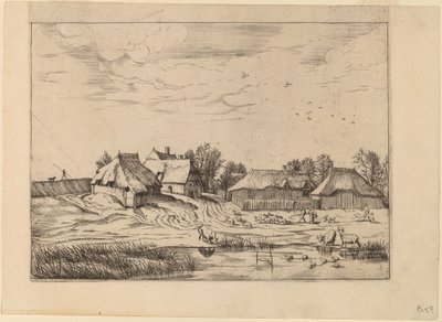 Boerderijen door Johannes van Doetechum, the Elder and Lucas