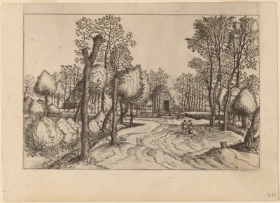 Boerderijen door Johannes van Doetechum, the Elder and Lucas