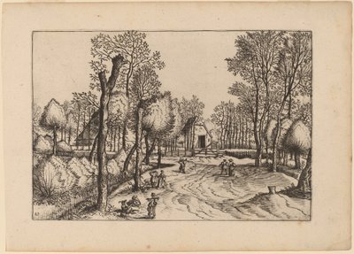 Boerderijen door Johannes van Doetechum, the Elder and Lucas