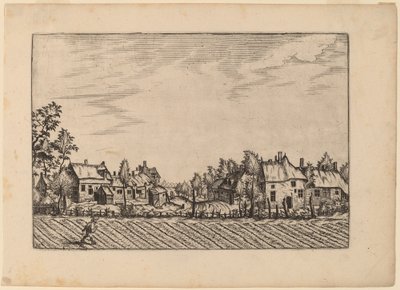 Boerderijen door Johannes van Doetechum, the Elder and Lucas