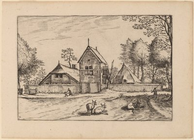 Boerderij door Johannes van Doetechum, the Elder and Lucas