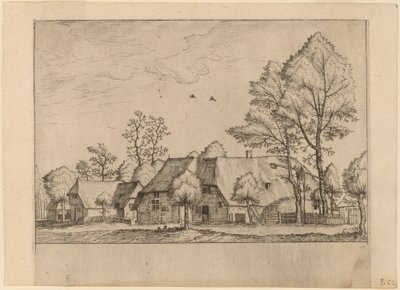 Grote Boerderij met Waterput door Johannes van Doetechum, the Elder and Lucas