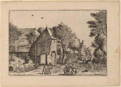 Dorpsweg met Waterput door Johannes van Doetechum, the Elder and Lucas