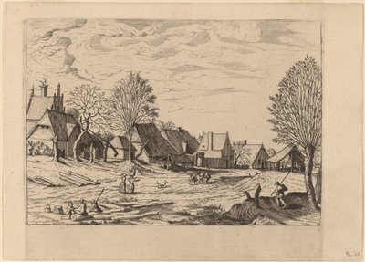 Dorpsstraat door Johannes van Doetechum, the Elder and Lucas