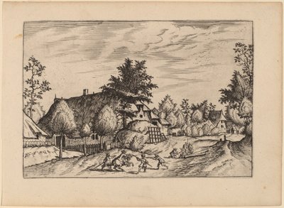 Dorpsstraat door Johannes van Doetechum, the Elder and Lucas