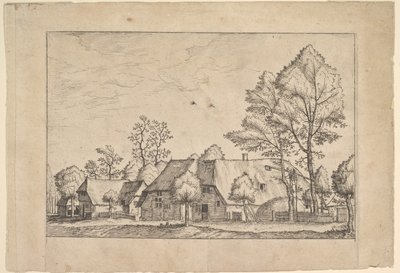 Grote boerderij met put uit Praediorum villarum et rusticarum casularum icones e..., ca. 1559-61 door Johannes van Doetecum I
