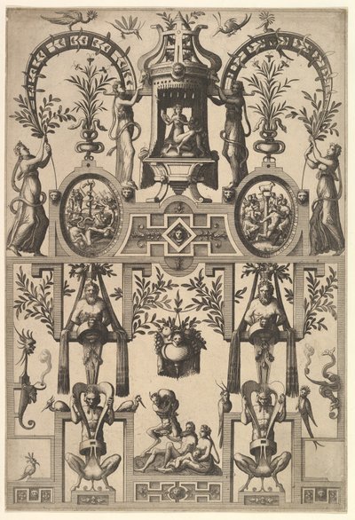 Modern grotesk met bandwerk, 1557 door Johannes van Doetecum I