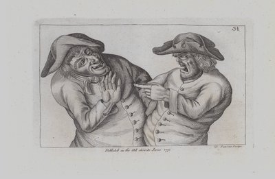 Een boze man met wijzende vinger (gravure) door John  Collier