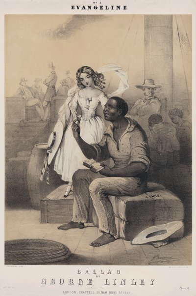 Evangeline, ballade door George Linley (litho) door John (after) Brandard