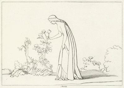 Matilda, Vagevuur, Canto 28 (gravure) door John (after) Flaxman