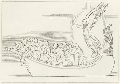 De zegen, Vagevuur, Canto 2 door John (after) Flaxman