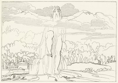 Het standbeeld van vier metalen, Inferno, Canto 14 door John (after) Flaxman